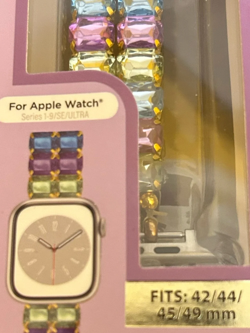 PrimeConnect GEM Multicolor Crystal Watch Band for Apple Watch 42/44/45/49 mm